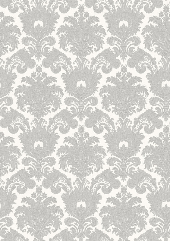 media image for Damasco Wallpaper in Silver/White 257