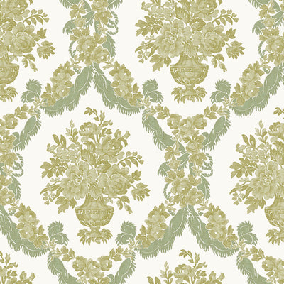 product image of Damasco Wallpaper in Green/Ivory 526