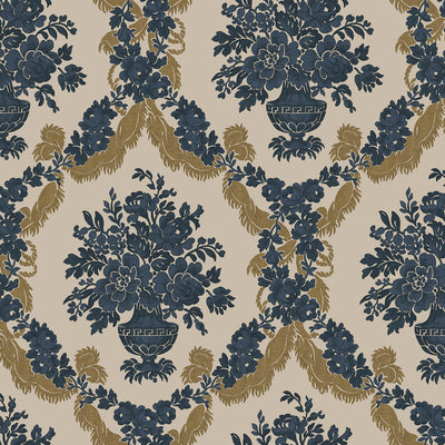 product image of Damasco Wallpaper in Blue/Beige 519