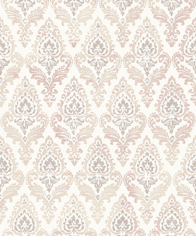 media image for Damasco Wallpaper in Pink/Ivory 211