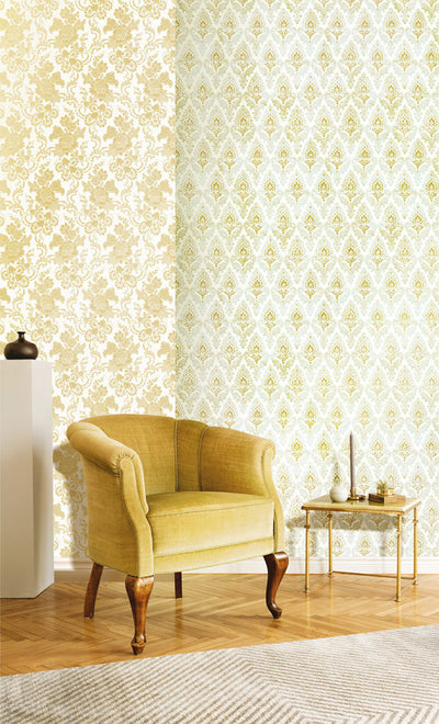 product image for Damasco Wallpaper in Giallo Oro 5