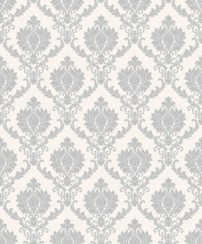 product image for Damasco Wallpaper in Metallic/Ivory 29