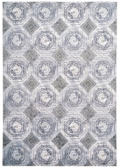 product image of Crowford White and Gray Rug by BD Fine Flatshot Image 1 536