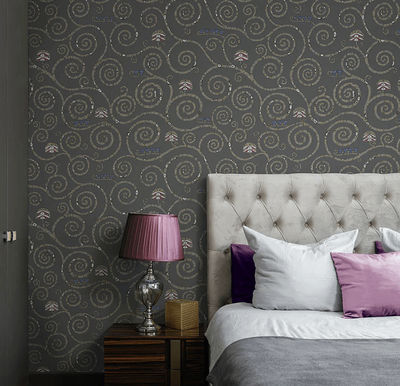product image for Stoclet Wallpaper in Charcoal 55