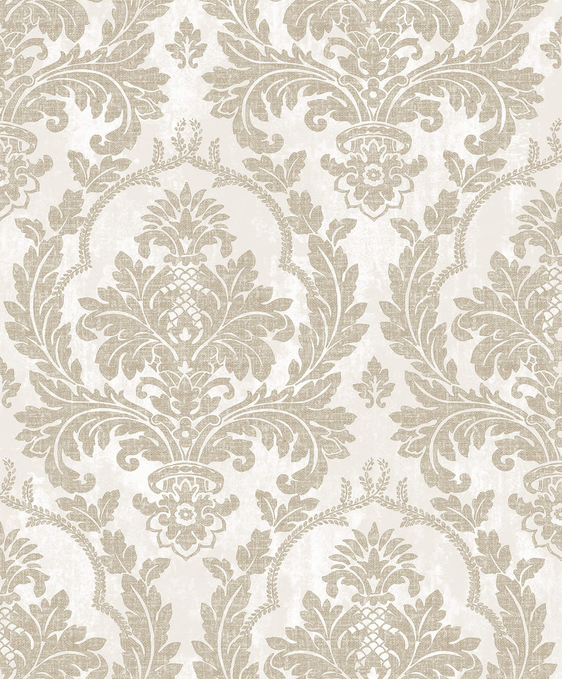media image for Damasco Platino Cream/Brown Wallpaper from Cottage Chic Collection by Galerie Wallcoverings 237