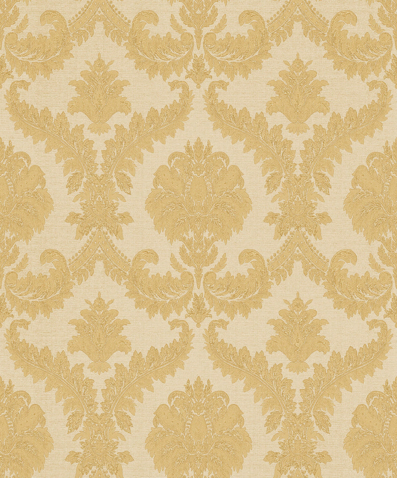 media image for Damasco Imperiale Yellow Wallpaper from Cottage Chic Collection by Galerie Wallcoverings 266