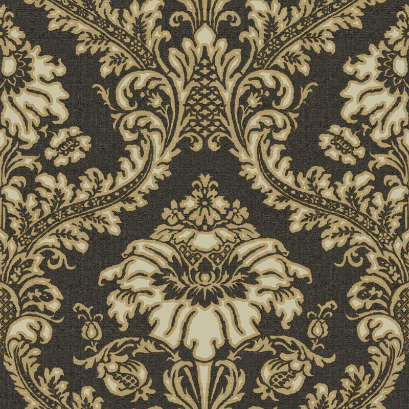 media image for Damasco Superior Black/Beige Wallpaper from Cottage Chic Collection by Galerie Wallcoverings 271