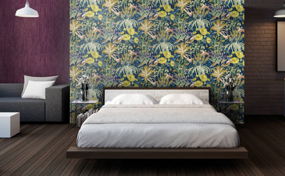 product image for Moorea Blueberry Wallpaper from the Tropical Collection by Galerie Wallcoverings 60