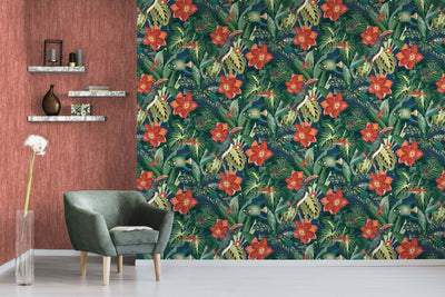 product image for Palau Blueberry Wallpaper from the Tropical Collection by Galerie Wallcoverings 1