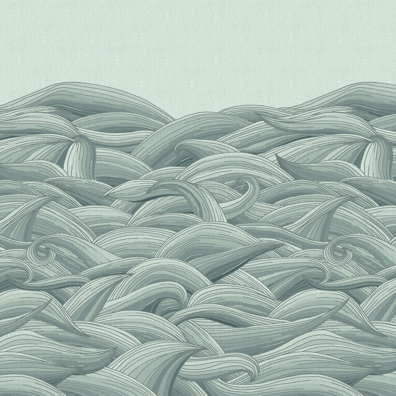 media image for Waves Aqua Wall Mural from the Crafted Collection by Galerie Wallcoverings 226