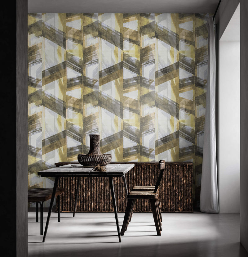 media image for Glaze Green Gold Wallpaper from the Crafted Collection by Galerie Wallcoverings 267