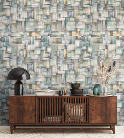 product image for Brush Aqua Wallpaper from the Crafted Collection by Galerie Wallcoverings 68