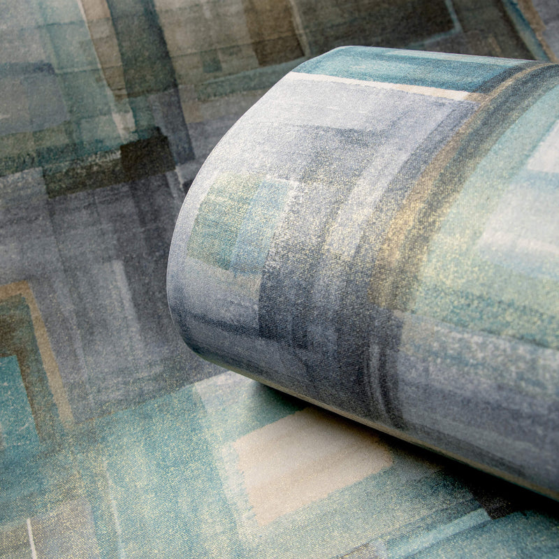 media image for Brush Aqua Wallpaper from the Crafted Collection by Galerie Wallcoverings 26