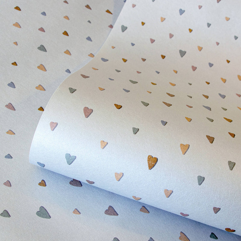 media image for Colored Hearts Light Blue Wallpaper from the Great Kids Collection by Galerie Wallcoverings 237