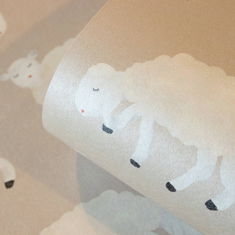 media image for Sweet Sheep Beige Wallpaper from the Great Kids Collection by Galerie Wallcoverings 241