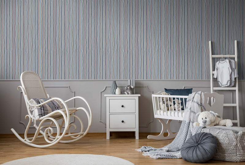 media image for Stripes Dark Blue Wallpaper from the Great Kids Collection by Galerie Wallcoverings 22