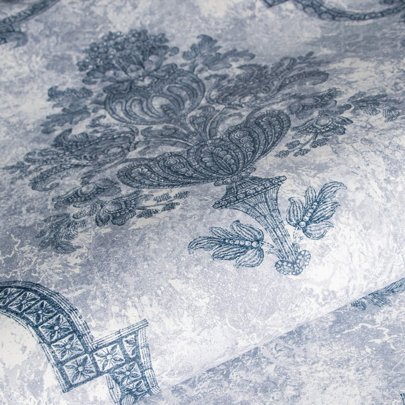 media image for Porto Delft Blue Wallpaper from the Azulejo Collection by Galerie Wallcoverings 246