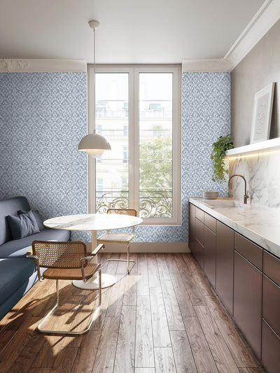 product image for Lisboa Chalky Blue Wallpaper from the Azulejo Collection by Galerie Wallcoverings 3