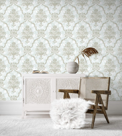 product image for Porto Frost Mint Wallpaper from the Azulejo Collection by Galerie Wallcoverings 75