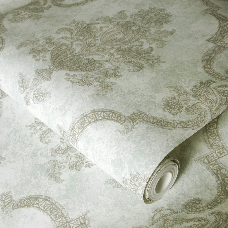 media image for Porto Frost Mint Wallpaper from the Azulejo Collection by Galerie Wallcoverings 247