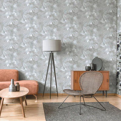 product image for Paeonia Plain Wallpaper in Ash  30