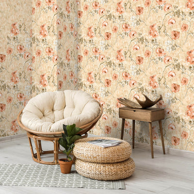 product image for Petunia Wallpaper in Aurora Red Peach  43