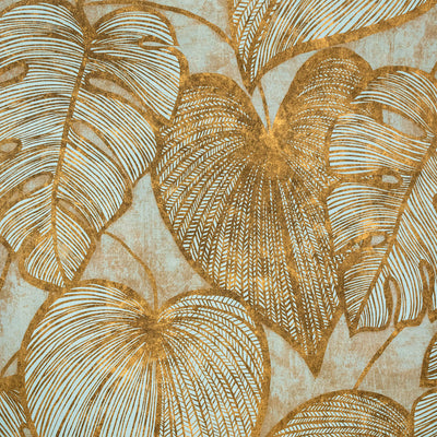 product image of Monstera Wallpaper in Gold Teal  596