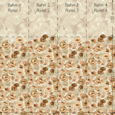 product image for Paeonia Twinwall Wall Mural in Mandarine Beige  93