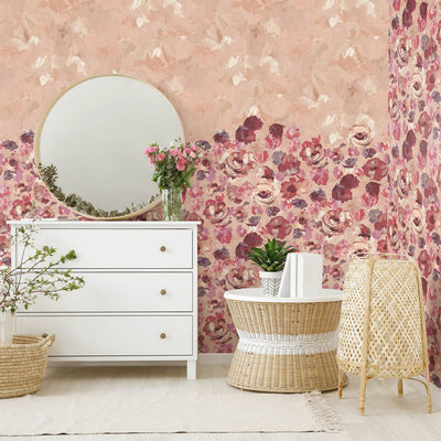 product image for Paeonia Twinwall Wall Mural in Mulberry Blush  49