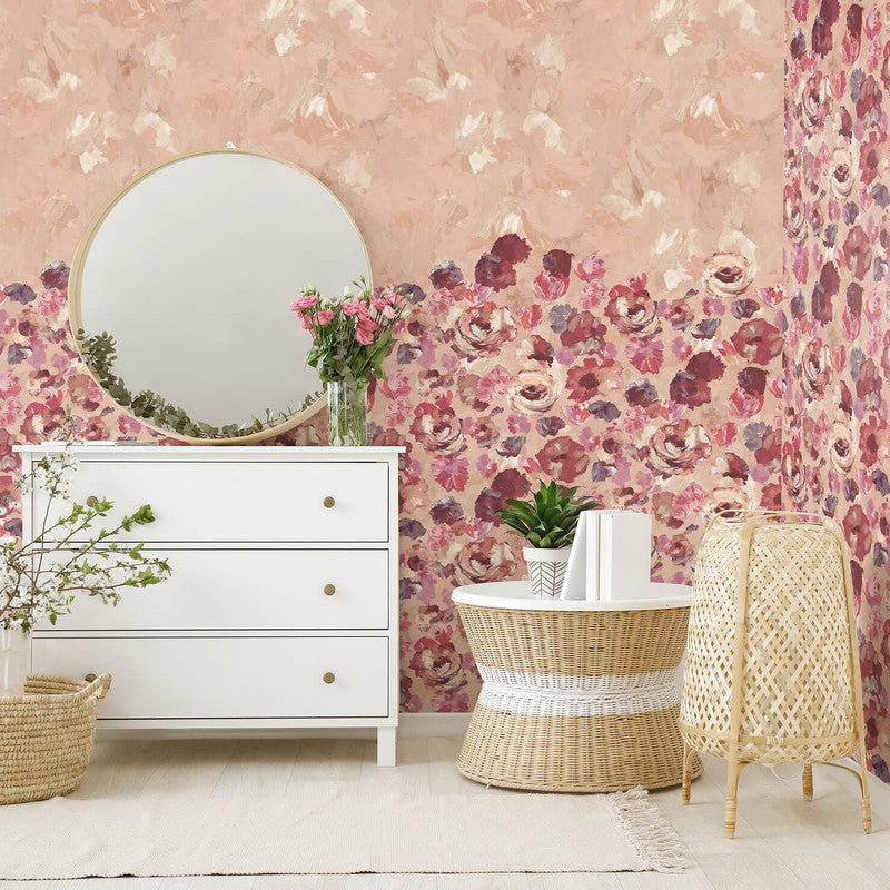 media image for Paeonia Twinwall Wall Mural in Mulberry Blush  262