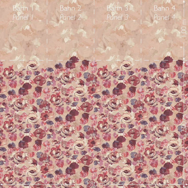 media image for Paeonia Twinwall Wall Mural in Mulberry Blush  235