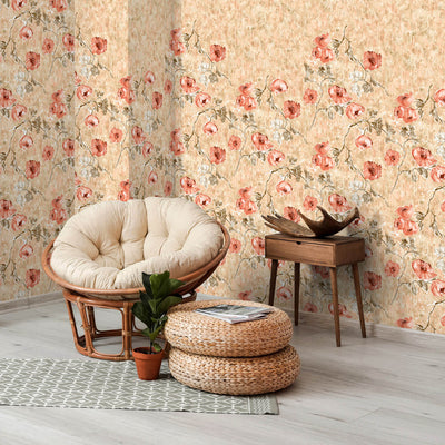 product image for Petunia Twinwall Wall Mural in Aurora Red Peach  0