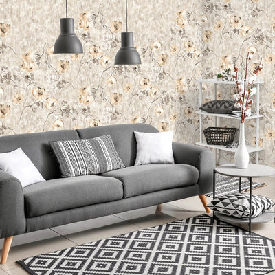 product image for Petunia Twinwall Wall Mural in Apricot Greyish  63