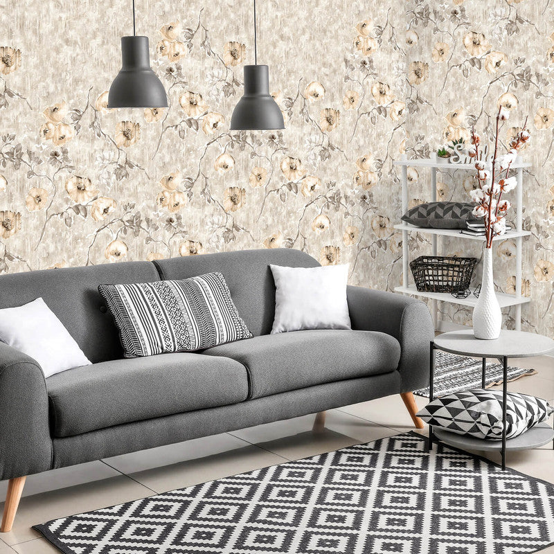 media image for Petunia Twinwall Wall Mural in Apricot Greyish  268