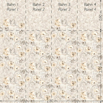 product image for Petunia Twinwall Wall Mural in Apricot Greyish  64