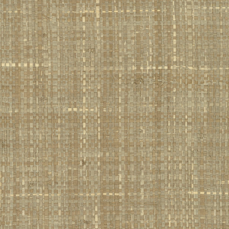 media image for Grasscloth Woven Crosshatch Wallpaper in Tan/Grey 252