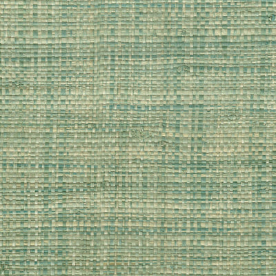 product image of Grasscloth Woven Crosshatch Wallpaper in Aqua/Turquoise 579