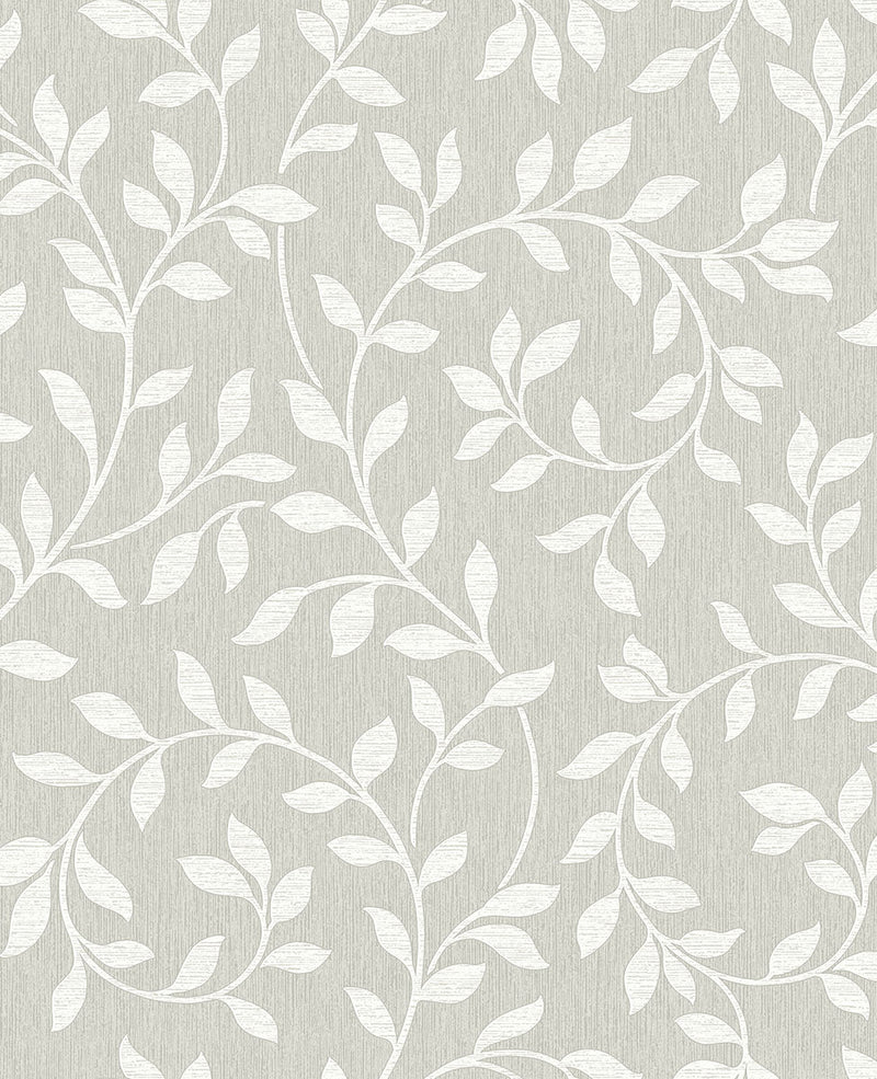 media image for Torrey Light Grey Leaf Trail Wallpaper from the Nature by Advantage Collection by Brewster Home Fashions 224