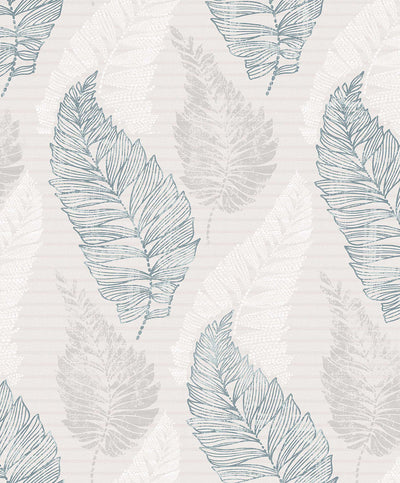 product image of Rosemary Light Grey Leaf Wallpaper from the Nature by Advantage Collection by Brewster Home Fashions 558