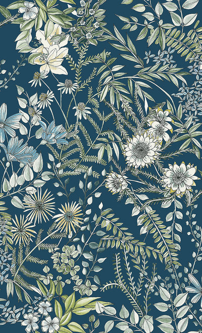 product image for Full Bloom Navy Floral Wallpaper 65