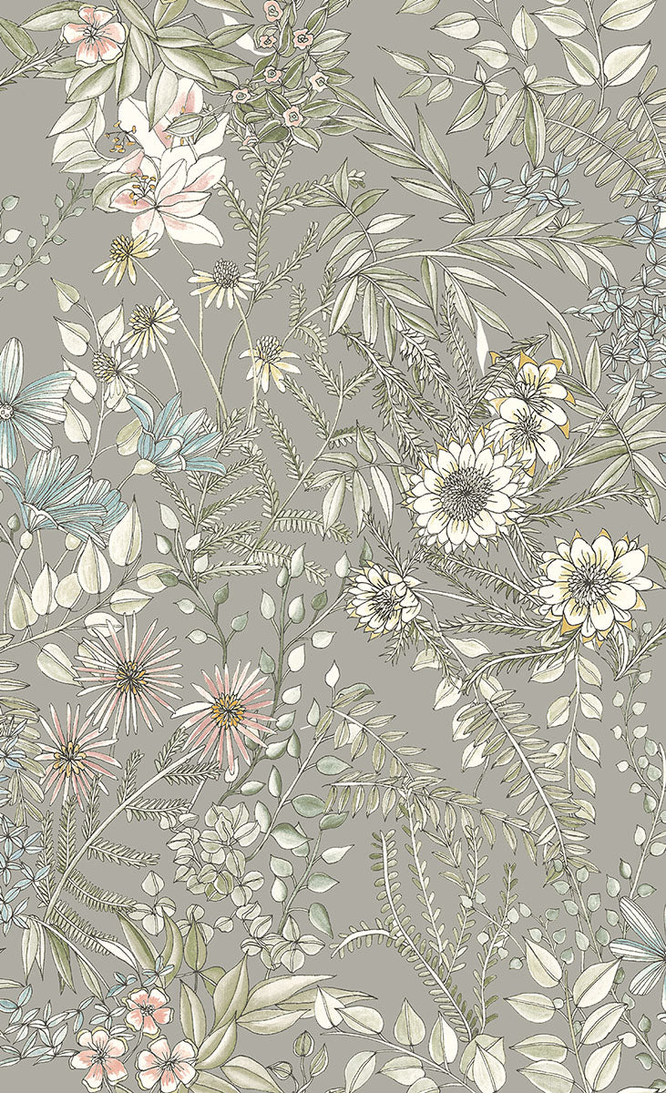 media image for Full Bloom Beige Floral Wallpaper 262