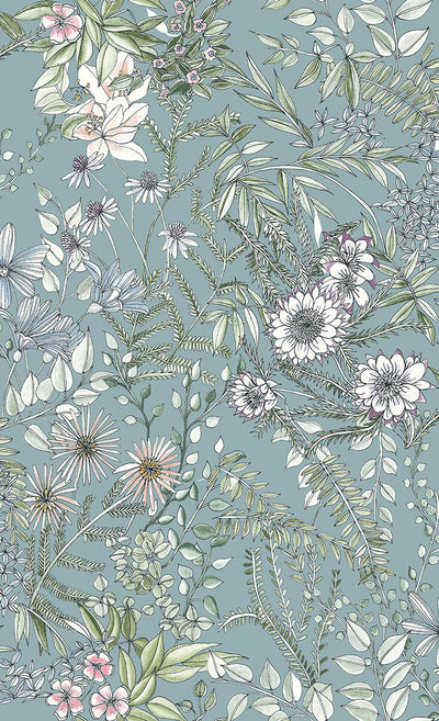 product image of Full Bloom Blue Floral Wallpaper 514