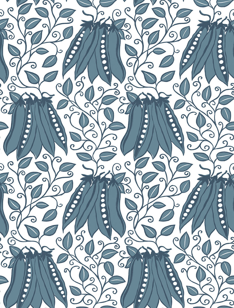 media image for Peas in a Pod Teal Garden Wallpaper 278