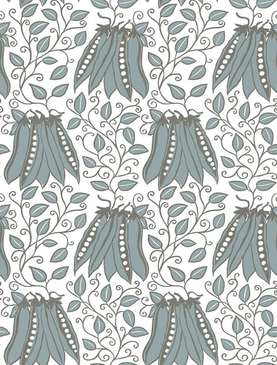 product image of Peas in a Pod Turquoise Garden Wallpaper 559