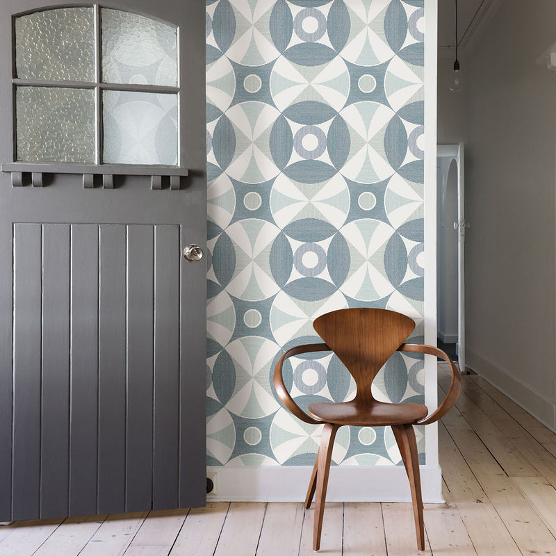 media image for Ellis Teal Geometric Wallpaper 215