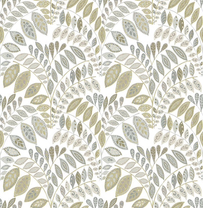 product image of Fiddlehead Grey Botanical Wallpaper 557