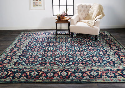 product image for Bashyr Hand Knotted Teal and Red Rug by BD Fine Roomscene Image 1 34