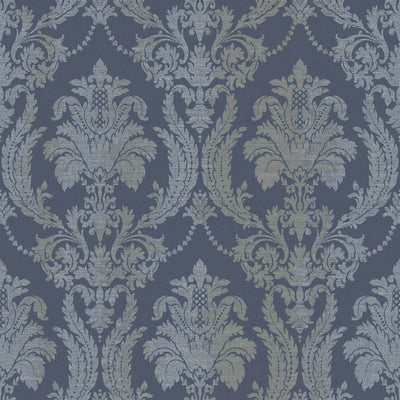 product image for Italian Style Damask Wallpaper in Blue/Blue 53