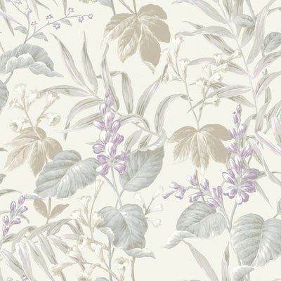 product image of Italian Style Tree Leaf Wallpaper in Beige/Purple/Blue 512