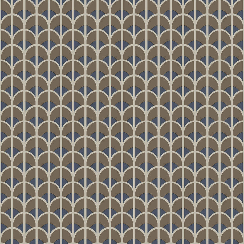 media image for Italian Style Geometric Wallpaper in Bronze Brown/Blue 275